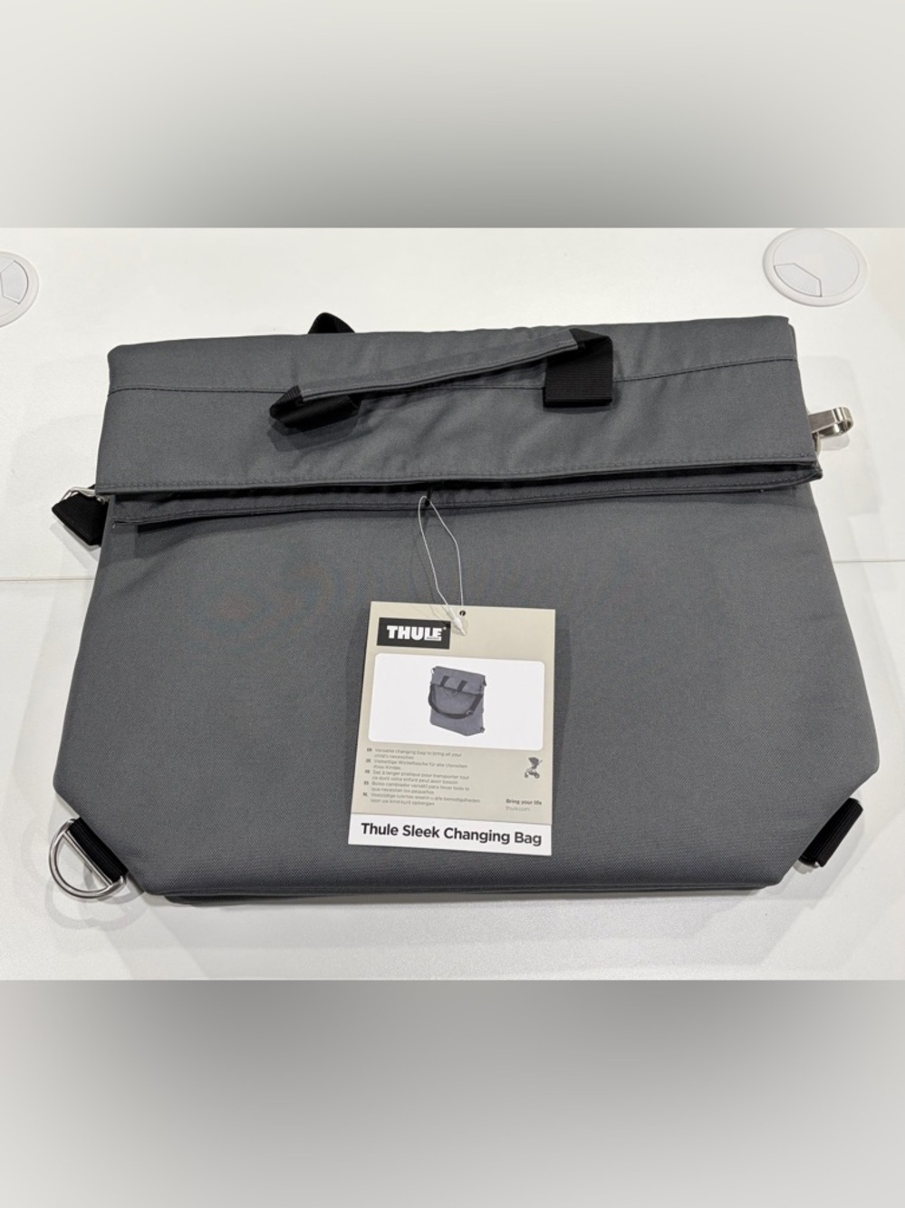 Thule Sleek Changing Bag Shadow Grey NWT Convertible Shoulder Bag Backpack